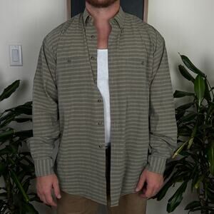 LL Bean Vintage Striped Boxy Button Up